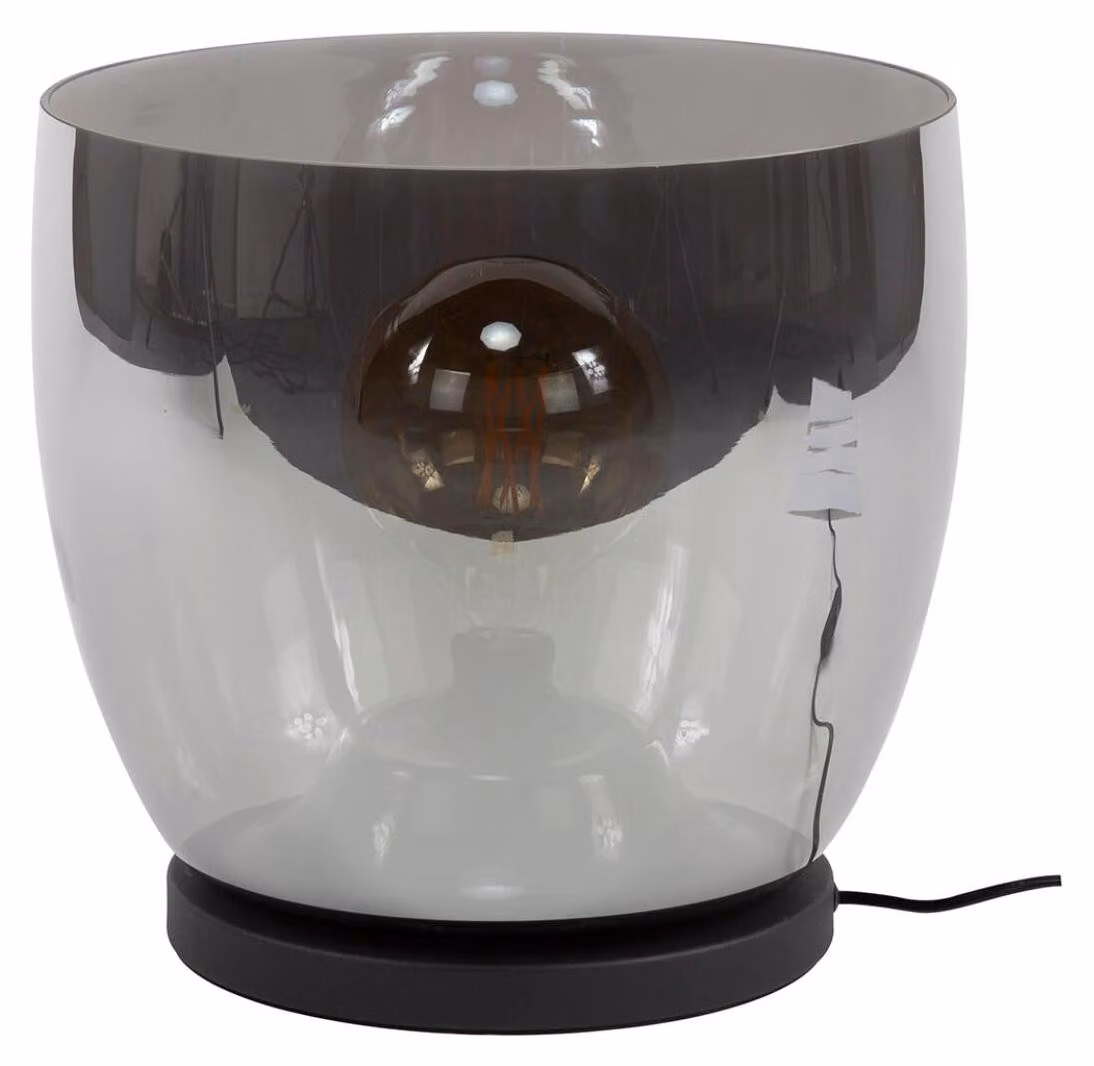 Lampada da terra FURNLUX Up in vetro grigio e nero 33 cm / Colore principale: grigio / Dimensioni: 33 x 32 x 33 cm