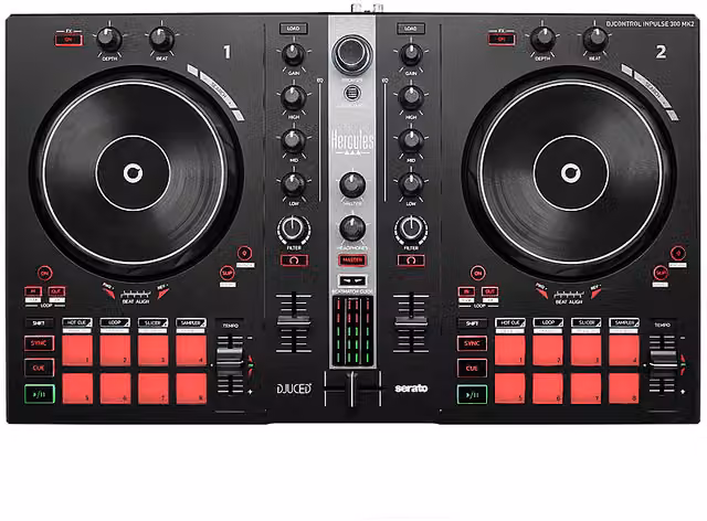 Controller DJ Hercules Inpulse 300 MK2 Nero e Rosso con connettività USB-C e Jack 3,5 mm – 2
