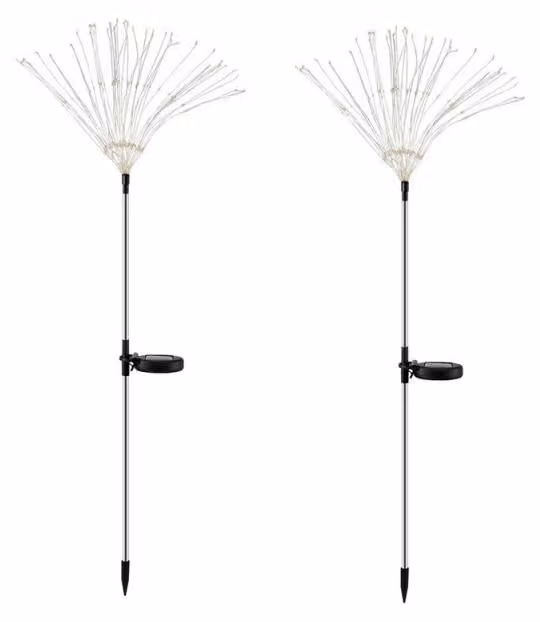 Verk 12394: Lampade da giardino solari a LED con sensore crepuscolare, altezza 70 cm, confezione da 2 pezzi
