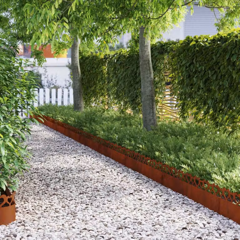 Bordure per prato 20 pcs Ruggine 103 x 0,05 x 22 cm