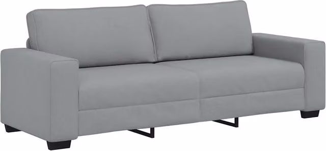 Divano | Divano da soggiorno | Sofa a 3 Posti Grigio Chiaro 220x77x82 cm in Tessuto
