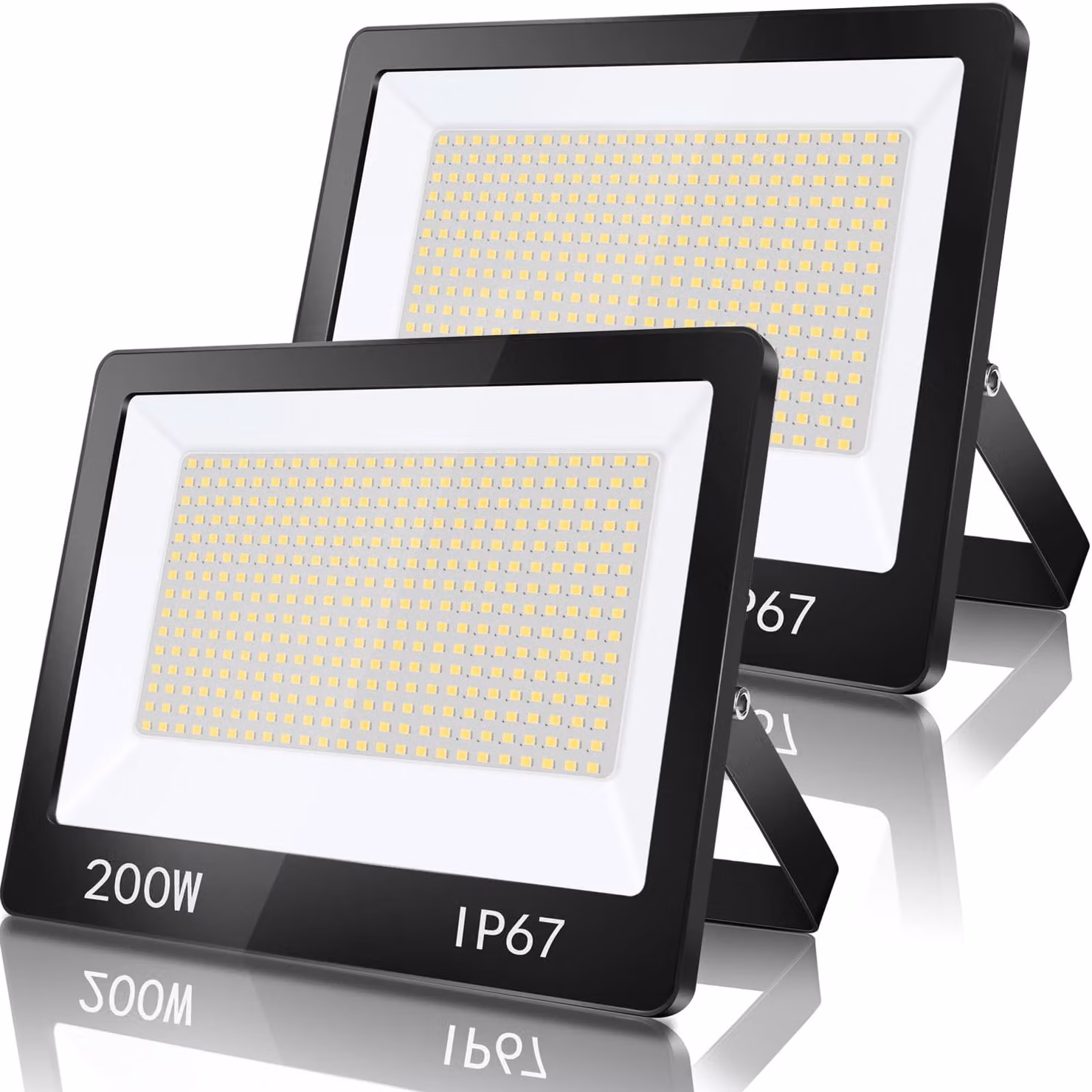 Faretto da cantiere a LED, 200 W, 2 pezzi, grado di protezione IP67, 20.000 lumen, 7000 K, luce bianca fredda