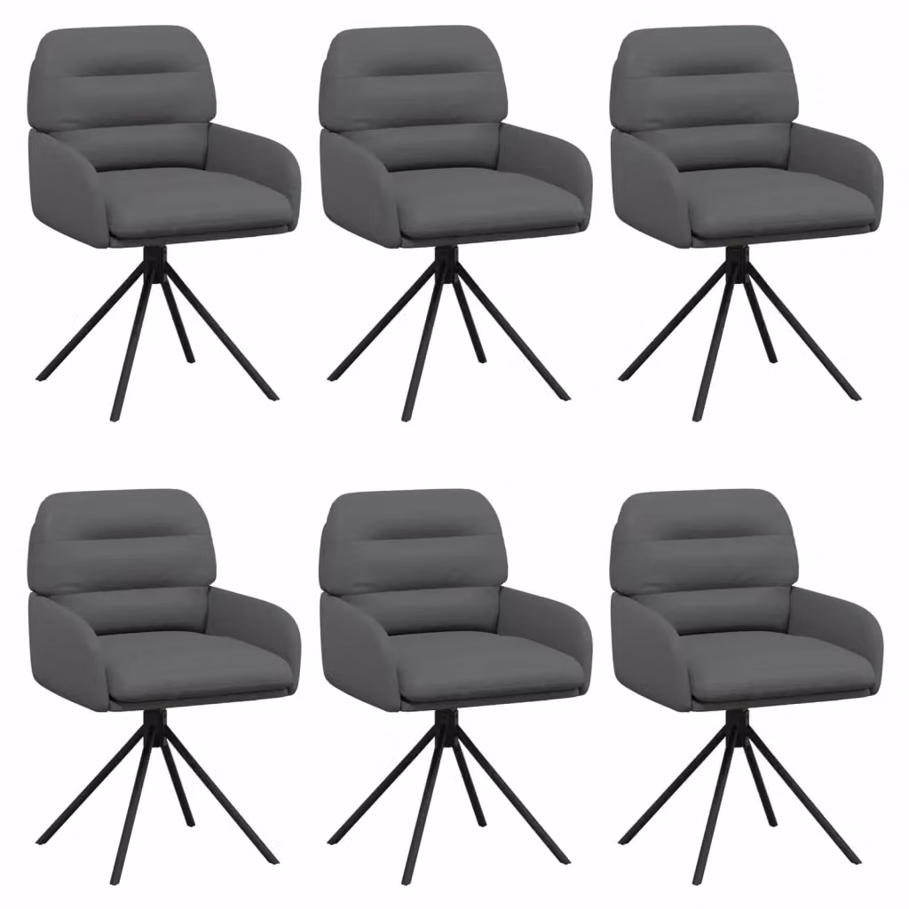 Set di 6 sedie da pranzo girevoli a 360 gradi vidaXL in similpelle grigio per cucina e sala da pranzo – 2