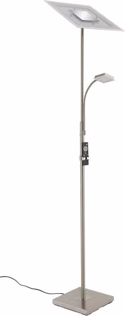 Piantana Moderna Agiled Metallo Nichel Satinato Led Integrato 28W 3000K
