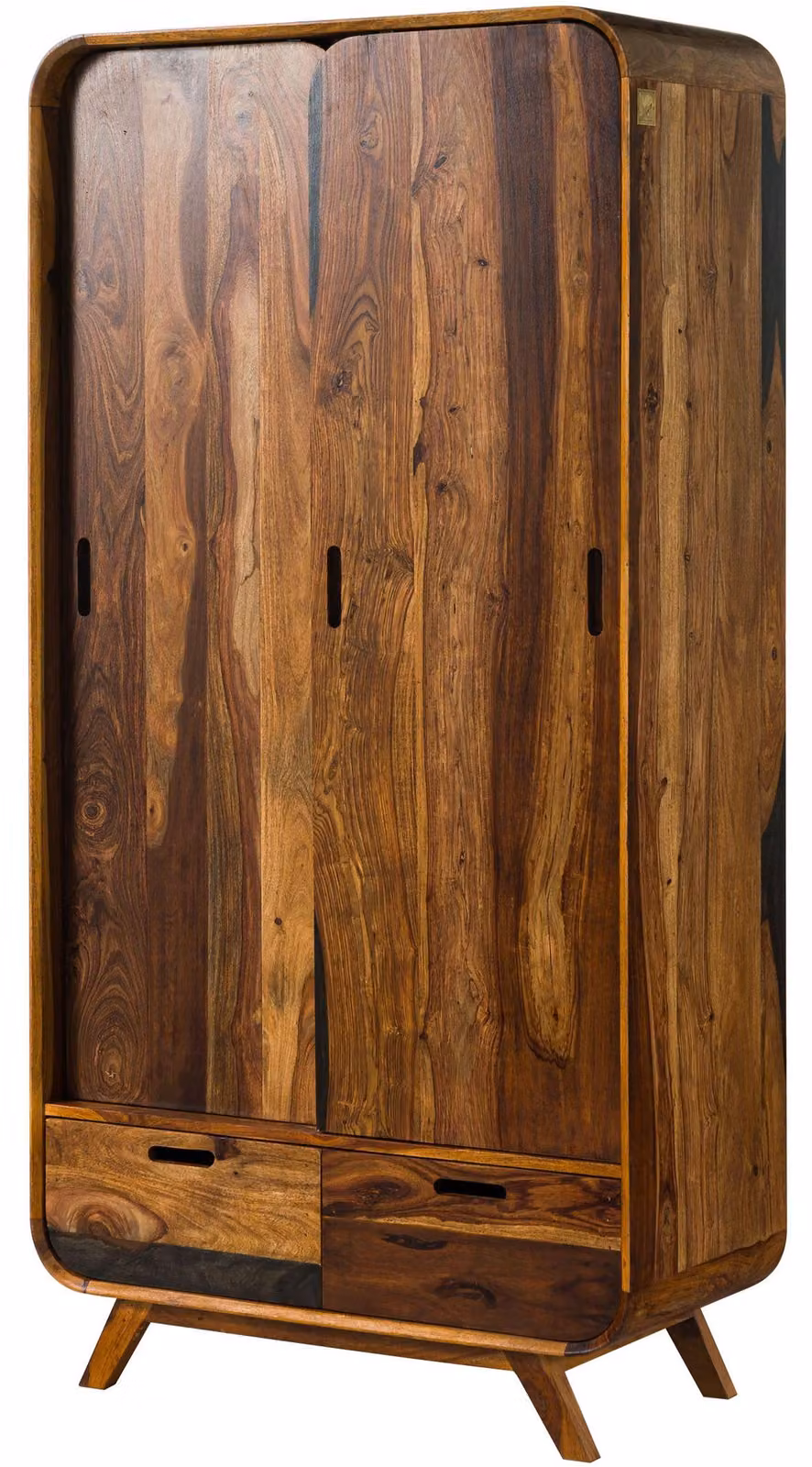 MASSIVMOEBEL24 | MAILAND #210 Armadio in legno di sheesham - laccato / marrone scuro 90x45x180