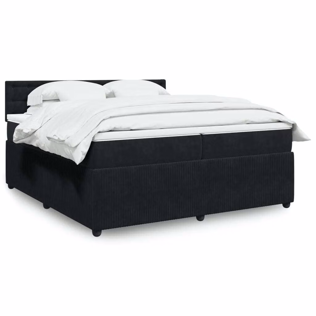Maison Exclusive - Giroletto a Molle con Materasso Nero 200x200 cm in Velluto
