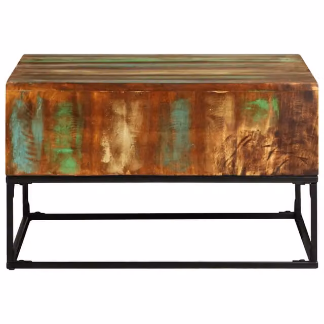 Tavolino da salotto quadrato vidaXL in legno massello multicolore L: 68 cm, P: 68 cm, H: 41 cm