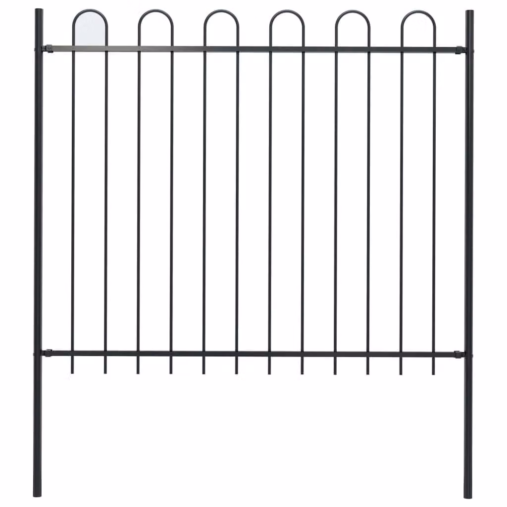 Maison Exclusive - Recinzione da Giardino con Parte Superiore ad Anello in Acciaio 181x150 cm Nero