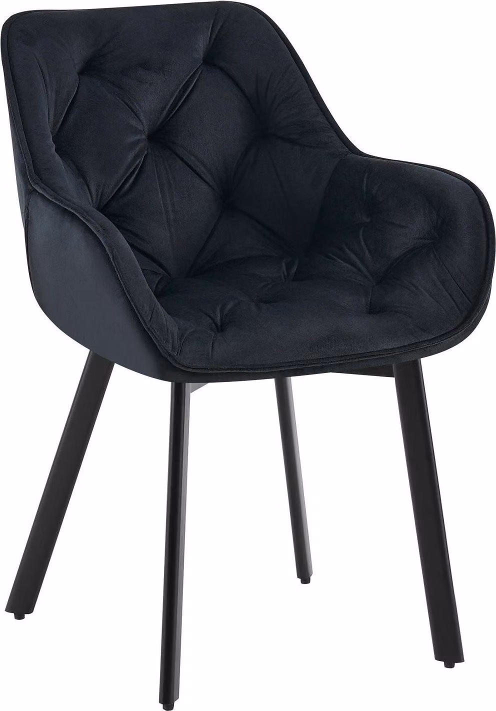 Poltrona da pranzo - poltrona in velluto, design girevole a 180°, comfort | colore: nero