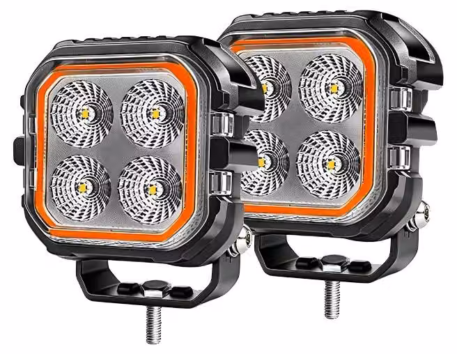 Lampada da lavoro, faretto/proiettore, elevata efficienza luminosa, 2 pezzi, quadrato da 3 pollici