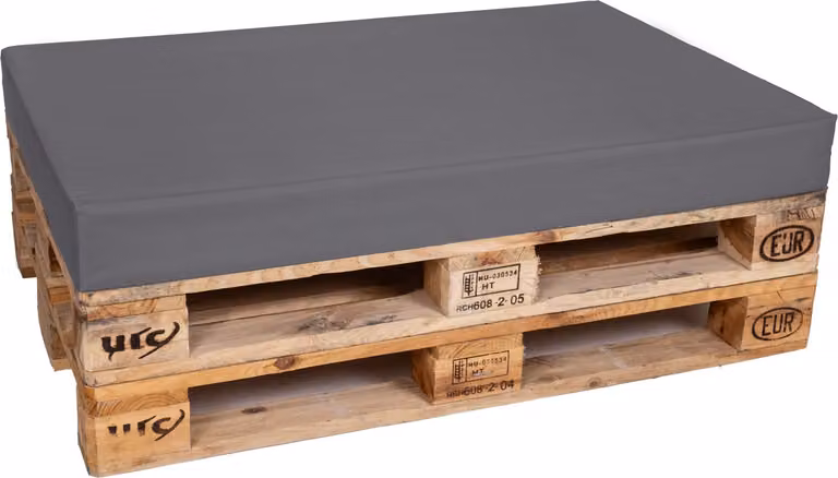 Cuscino per pallet TexDeko per europallet 120x80x12 cm Cuscino da salotto Imbottitura per pallet idrorepellente (grigio)