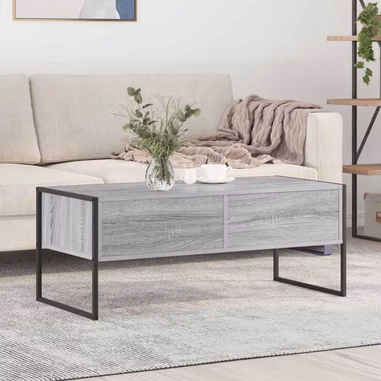 Maison Exclusive - Tavolino Sonoma grigio, 100 x 46 x 40 cm, realizzato in legno composito