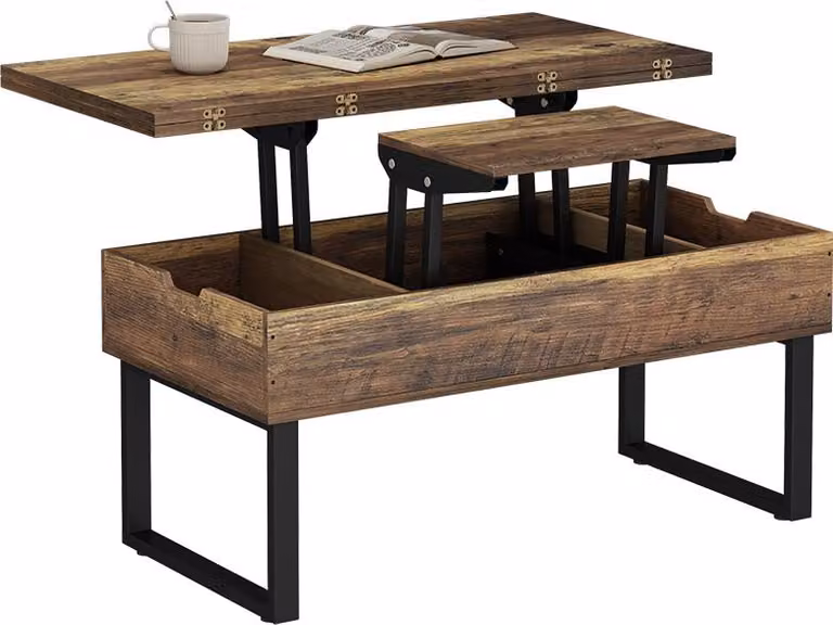 tavolino soggiorno Vicco Lifty Rovere rustico 100 x 50 cm con funzione di sollevamento, Model 57893