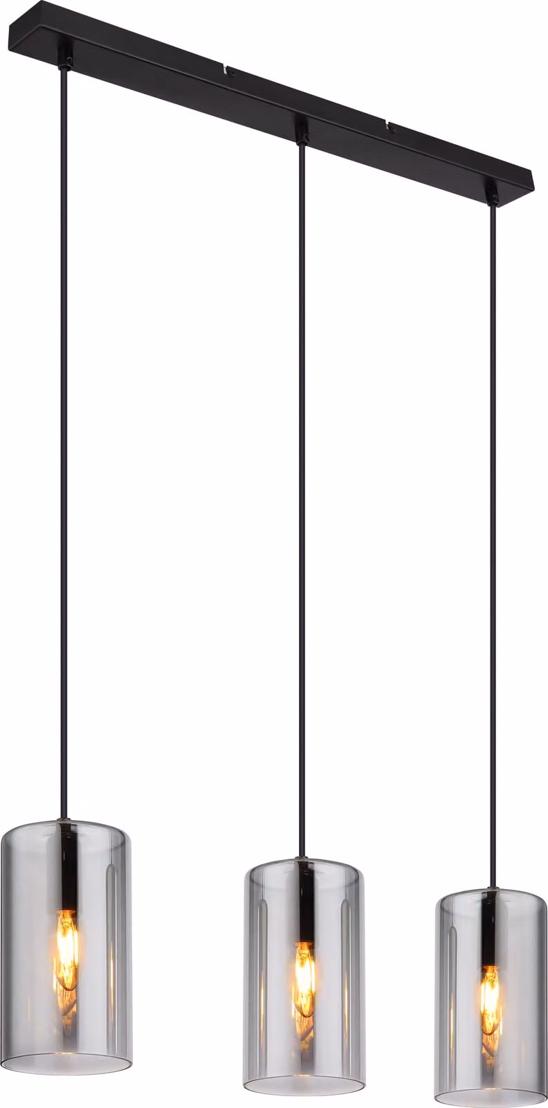 Globo Lighting|Lampada a sospensione in metallo nero opaco, 3x E14