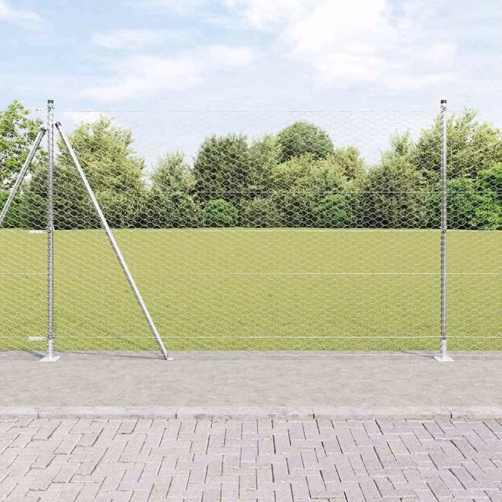 Maison Exclusive - Palo della recinzione Argento 25 x 1,4 m (maglia da 36 mm)