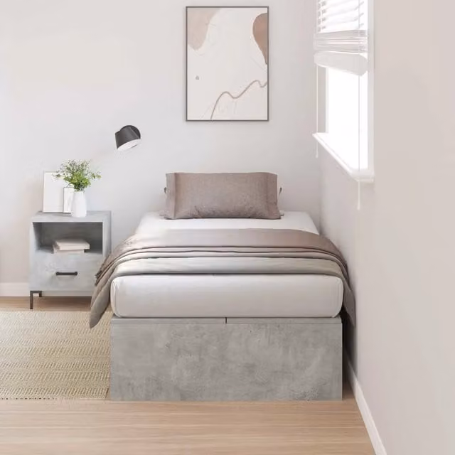 Struttura letto con contenitore Grigio cemento 90 x 200 cm 3335344