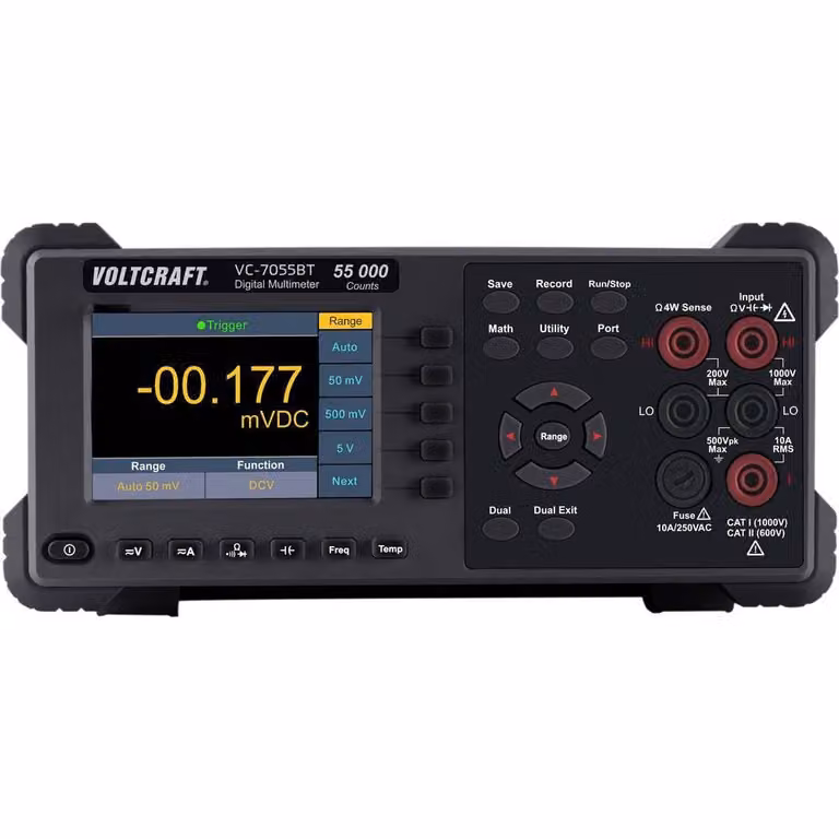 VOLTCRAFT VC-7055BT Multimetro da banco ISO calibrato (ISO) Registratore di dati digitale CAT I 1000 V, CAT II 600 V Display (conteggi): 55000 (VC-12873550)
