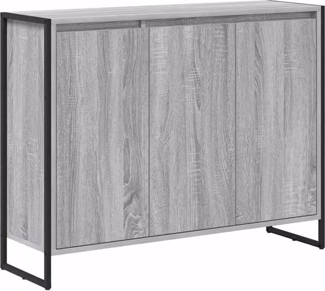 Tavolino laterale in stile industrial Grigio Sonoma L: 96,5 cm, P: 30 cm, H: 75 cm