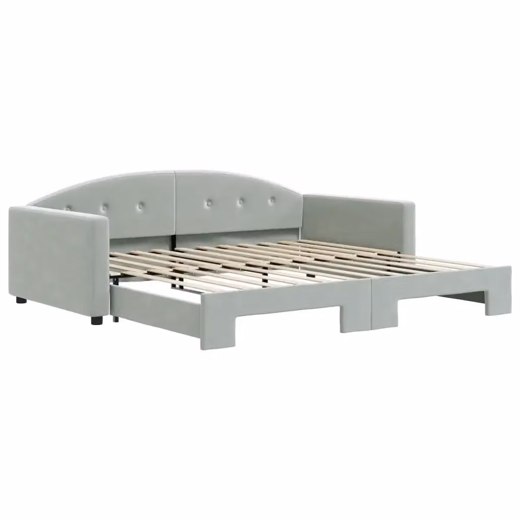 Divano Letto con Letto Estraibile vidaXL in Velluto Grigio L: 222 cm, P: 110 cm, H: 75 cm, Dimensioni Letto: 100 x 200 cm – 2