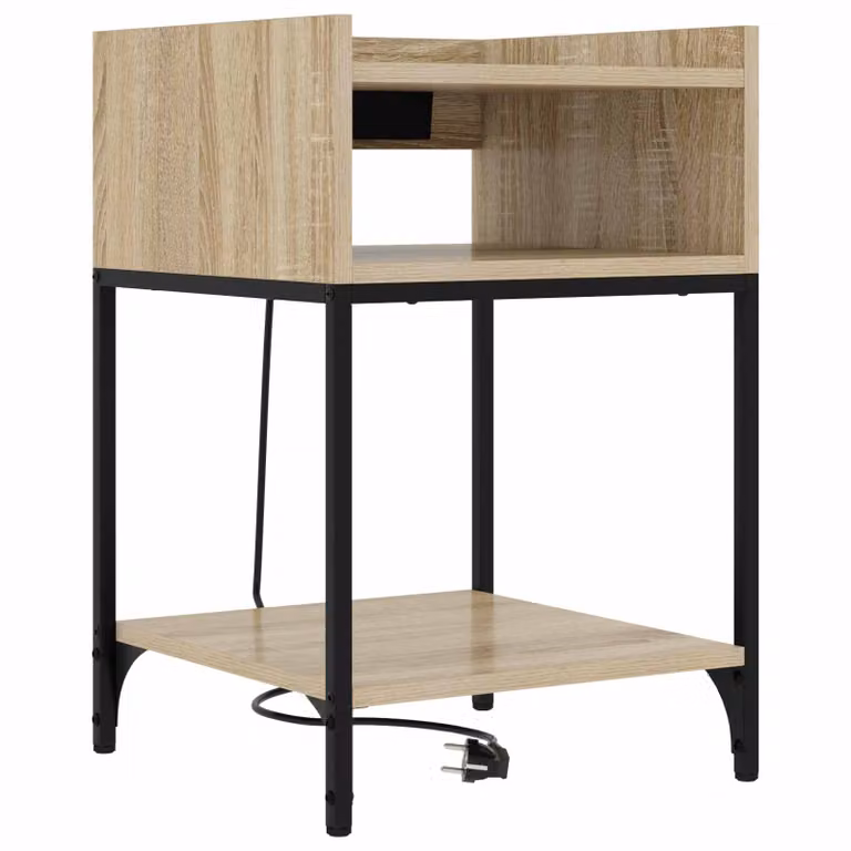 Armadio da notte vidaXL in stile rustico color rovere sonoma, L 40 cm x P 40 cm x H 61 cm