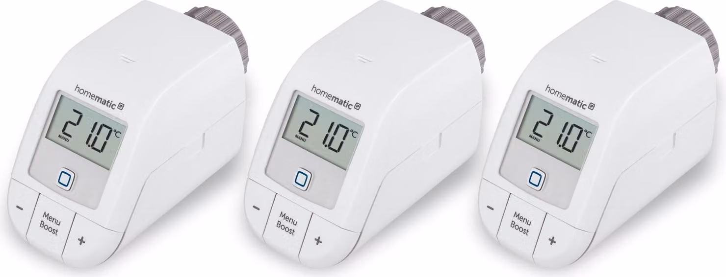 HOMEMATIC IP Smart Home 153412A0, Termostato per radiatori Basic, 3 pezzi