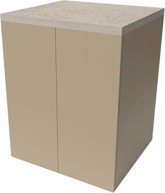 Mobile multiuso Wanda con due ante, colore pietra e tortora, L: 71 cm, P: 65 cm, H: 91 cm