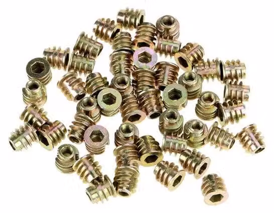 Inserti filettati esagonali in lega di zinco resistente, 8 mm. Inserti per mobili, confezione da 50 pezzi, ideali per lavori in legno