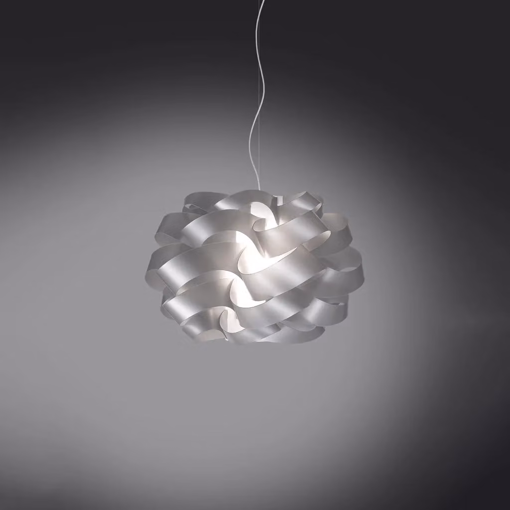 Lampada a sospensione da esterno moderna Cloud Polilux Linea Zero colore argento, 1 luce E27, Diametro: 40 cm – 2