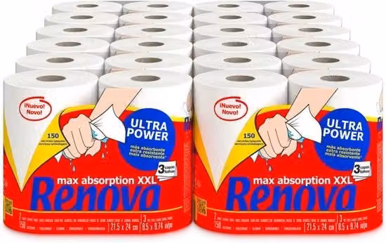 Ultra Potente Rotoli da Cucina - XXL 24 Rotoli 3 Strati, Assorbenti e Resistenti