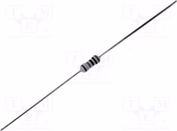 Resistenza: film metallico; per montaggio su circuito stampato; 10 kOhm; 0,6 W; ±1%; 2,5 x 6,8 mm; 50 ppm/°C; codice prodotto: MF006FF1002A50