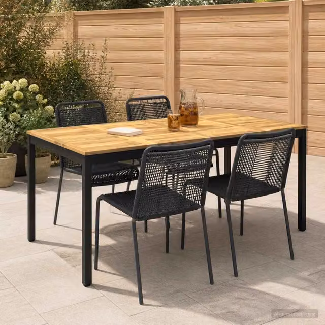 Tavolo da cena da giardino Bianco e Nero 180 x 88,5 x 75 cm 901768