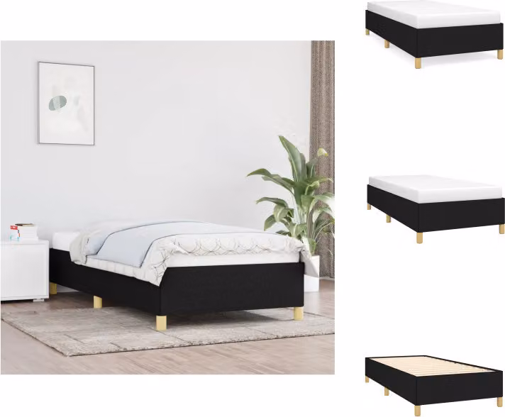 vidaXL Struttura letto nera 100x200 cm in tessuto - Letti e strutture letto