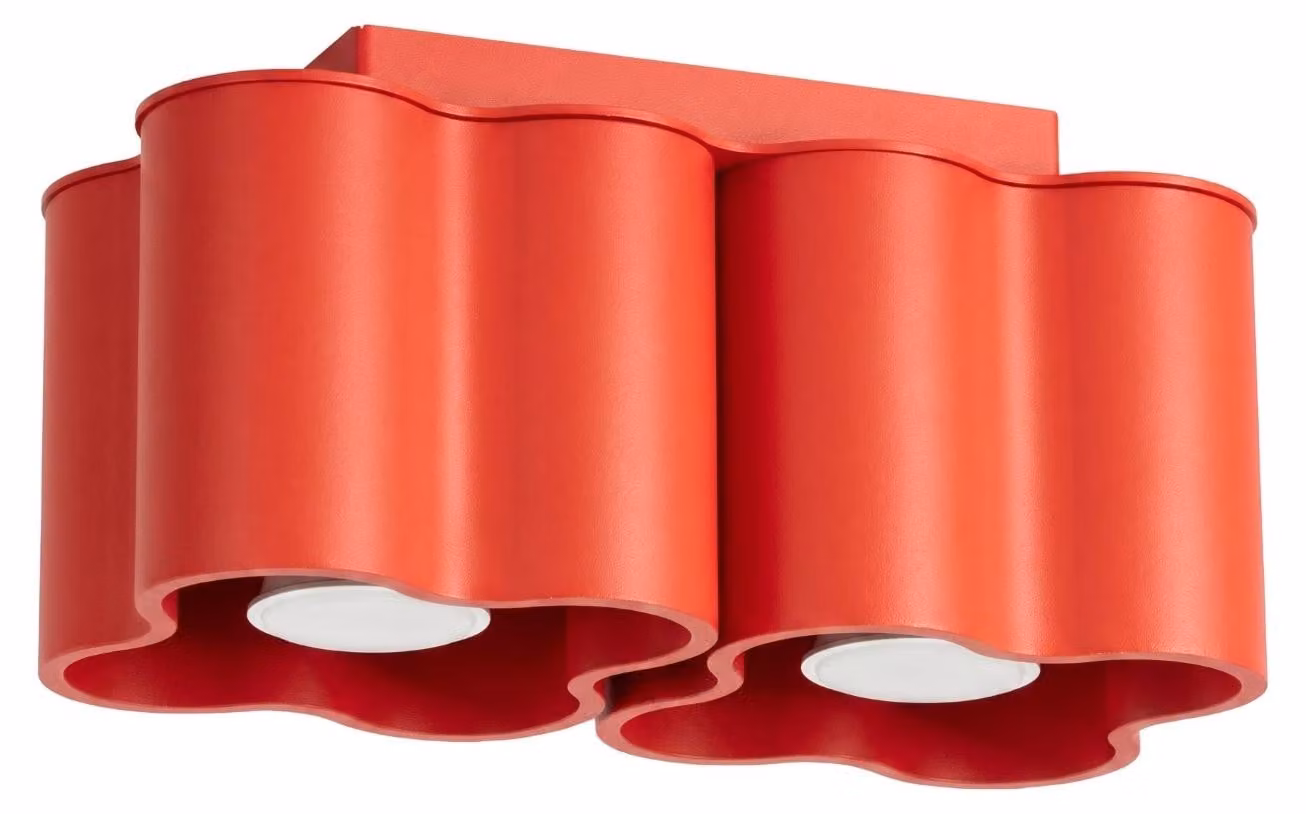 Plafoniera OVIO 2 rossa GU10 2xGU10 10W alluminio 12x12x24,5cm Sollux Lighting