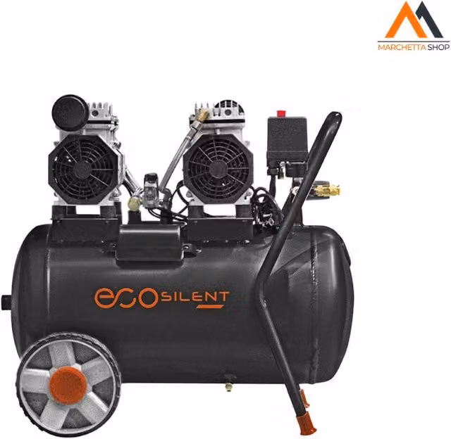 Compressore silenziato Ecosilent Vinco da 100 litri, 3 hp, oil free, colore nero