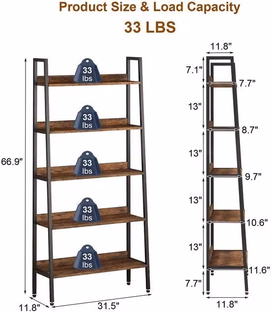 Scalino a libro - Industriale - 5 strati - 167 cm - Struttura in metallo
