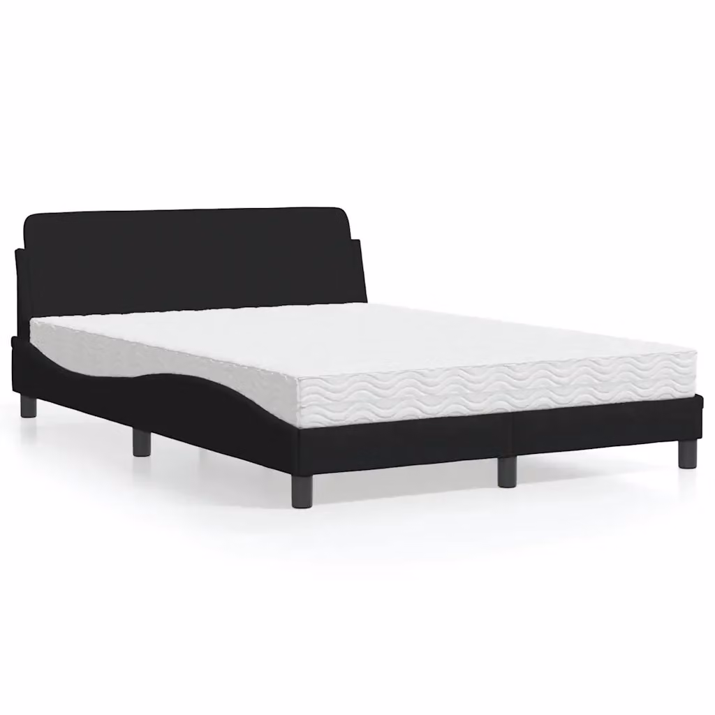 Letto matrimoniale con materasso Dover nero in tessuto e struttura in legno e metallo L/P/H: 120 x 200 x 74,5 cm – 2