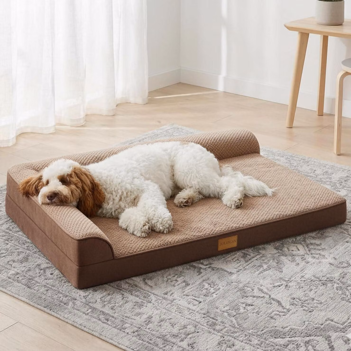 Cuccia ortopedica per cani, taglia media, 91x61 cm, color marrone