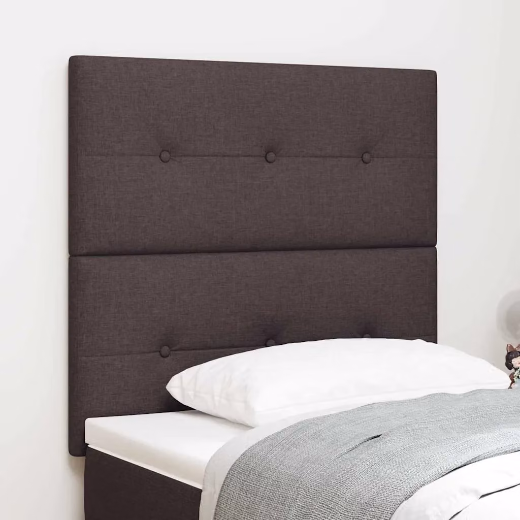 Testiera per letto regolabile in altezza vidaXL in tessuto marrone scuro, Larghezza: 100 cm