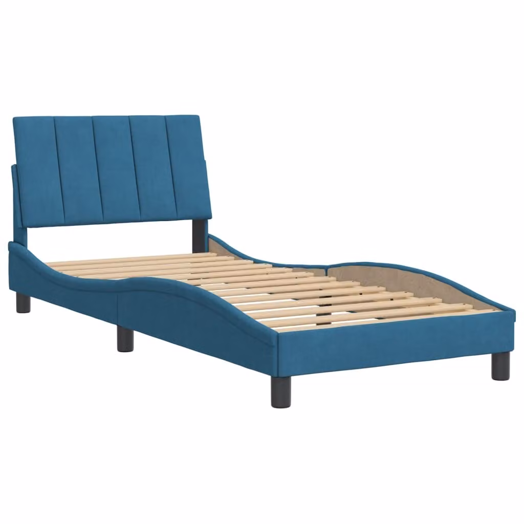 Giroletto senza Materasso Hanko Blu 90x200 cm in Velluto