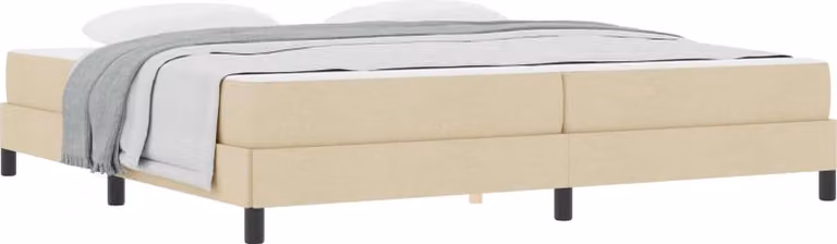 Letto a molle con materasso Crema 200 x 200 cm Tessuto