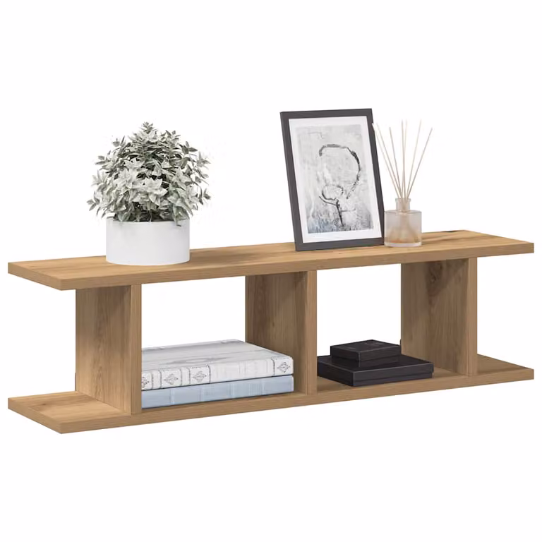 Set di 2 mensole da parete vidaXL in stile moderno, colore marrone, in MDF L 75 x P 20 x H 18 cm