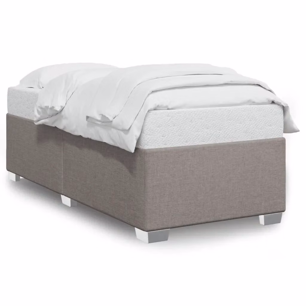 vidaXL Giroletto senza materasso in tessuto tortora L 90 cm x P 200 cm – 2