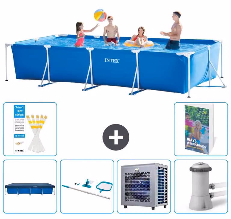 Piscina fuori terra rettangolare - 450x220x84 cm - composta da 5 elementi - modello S109