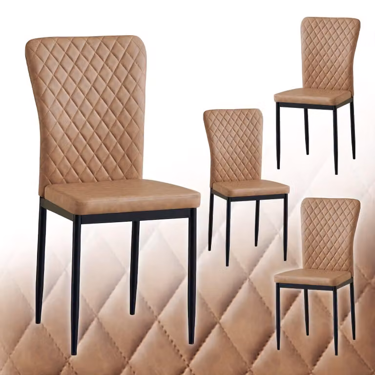 Sedie da pranzo - Set di sedie imbottite con schienale alto e gambe in metallo, ideali per la cucina