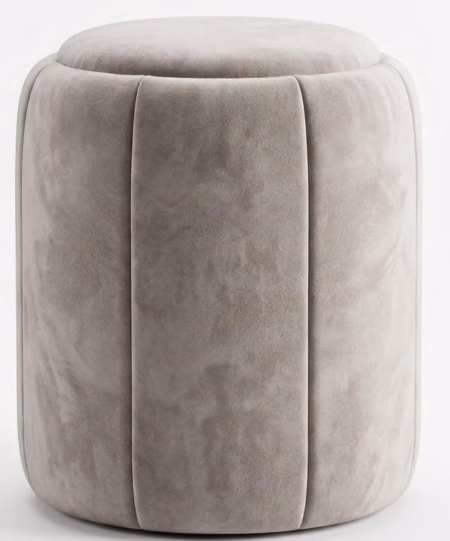 Pouf in stile moderno, grigio, morbido, comodo, ideale per la camera da letto, design compatto