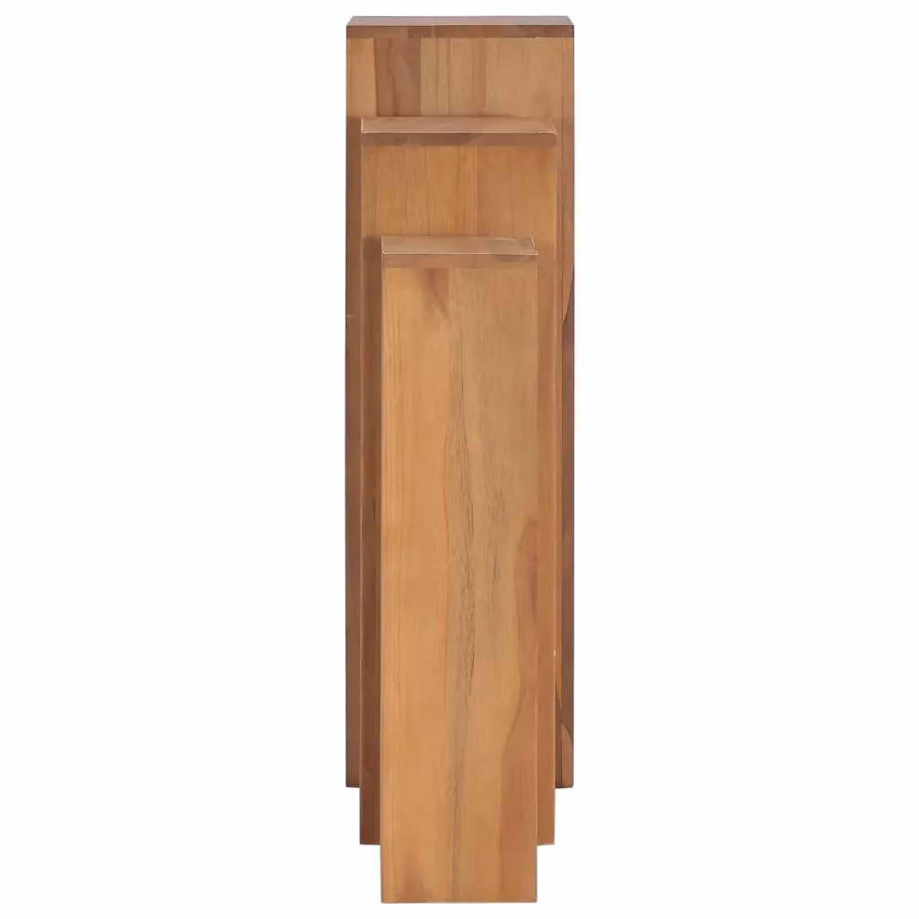 Set di 3 Piedistalli per Piante vidaXL in Legno di Teak Marrone per Giardino e Terrazzo – 2