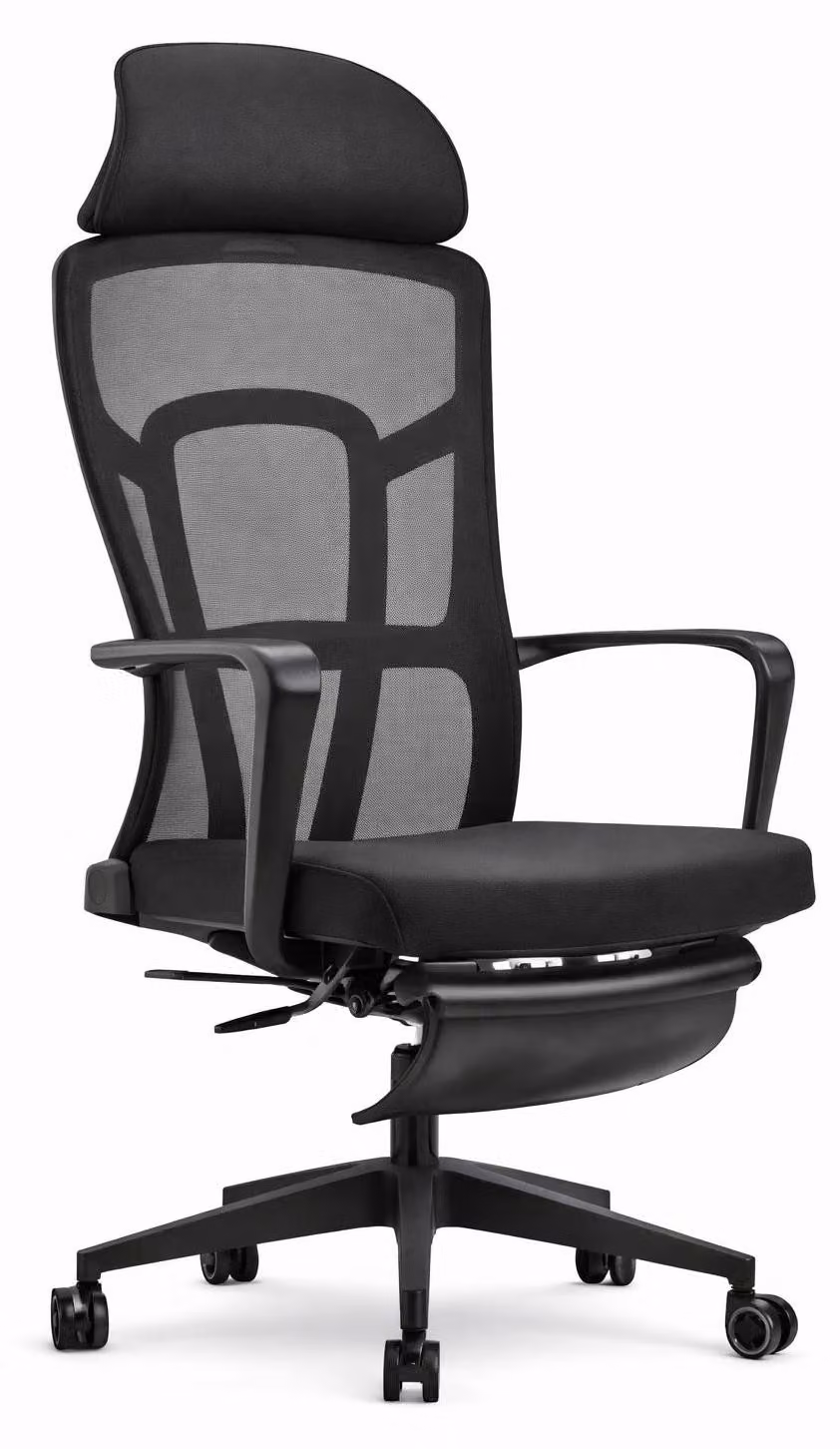 Sedia da ufficio ergonomica con schienale a rete e poggiatesta regolabile