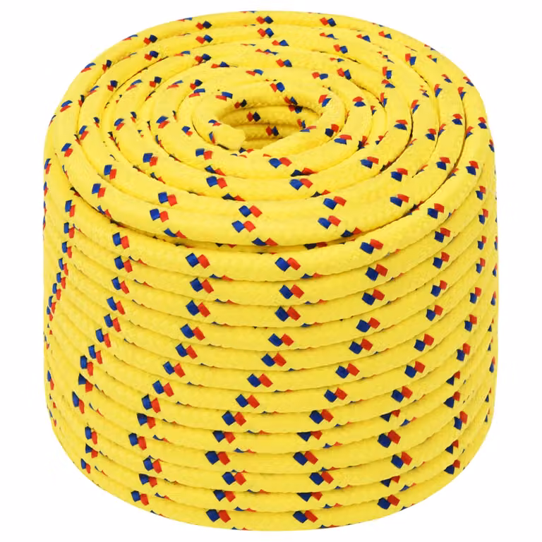 vidaXL Corda multiuso in plastica Gialla, Lunghezza: 50 m, Diametro: 14 mm