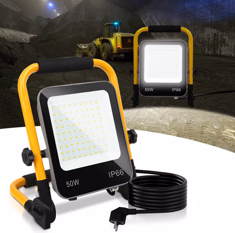 Clanmacy 50W bianco freddo LED faretto da costruzione 6000K luce di lavoro LED proiettore luce di lavoro