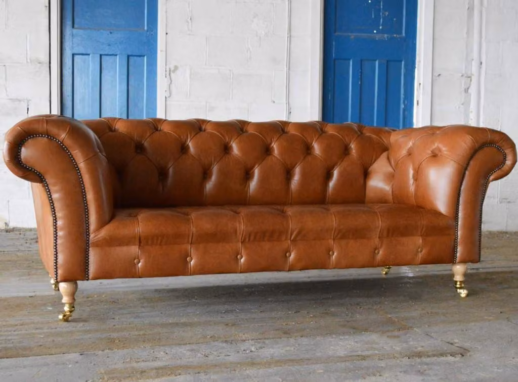 Design Sofa Chesterfield Luxus Klass Couch Polster Garnitur Leder 104